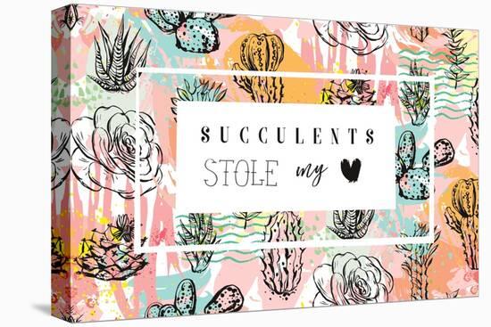 Succulent Love-Helter skelter-Stretched Canvas