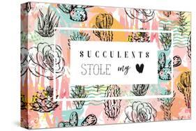 Succulent Love-Helter skelter-Stretched Canvas