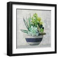 Succulent Still Life II Navy-Julia Purinton-Framed Art Print