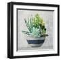 Succulent Still Life II Navy-Julia Purinton-Framed Art Print