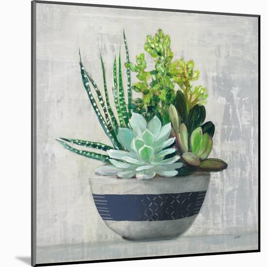 Succulent Still Life II Navy-Julia Purinton-Mounted Art Print