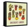 Succulents Garden-LunaSolvo-Framed Stretched Canvas