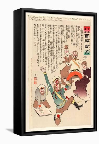 Such Mild News Comes from the War That Nicholas Says-Kobayashi Kiyochika-Framed Stretched Canvas