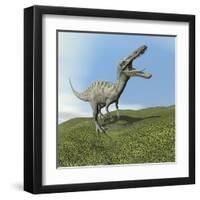 Suchomimus Dinosaur Roaring-null-Framed Art Print