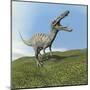 Suchomimus Dinosaur Roaring-null-Mounted Art Print