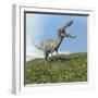 Suchomimus Dinosaur Roaring-null-Framed Art Print