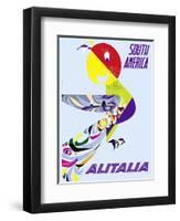 Sud America (South America) - Alitalia Italian Air Company-null-Framed Art Print