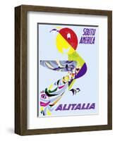 Sud America (South America) - Alitalia Italian Air Company-null-Framed Art Print