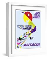 Sud America (South America) - Alitalia Italian Air Company-null-Framed Art Print