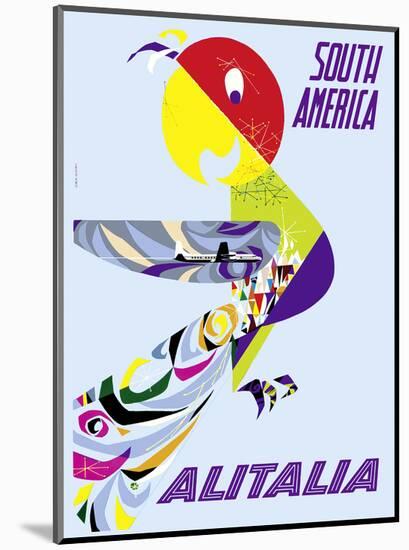 Sud America (South America) - Alitalia Italian Air Company-null-Mounted Art Print