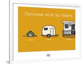 Sud-Mer-Sud-Terre - Ascenseur social au camping-Sylvain Bichicchi-Framed Art Print