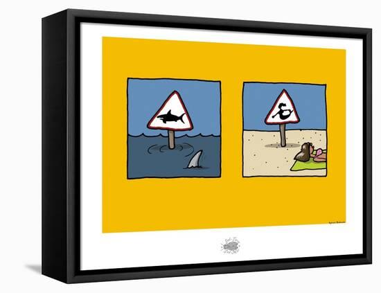 Sud-Mer-Sud-Terre - Dangers de la plage-Sylvain Bichicchi-Framed Stretched Canvas