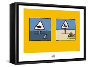 Sud-Mer-Sud-Terre - Dangers de la plage-Sylvain Bichicchi-Framed Stretched Canvas