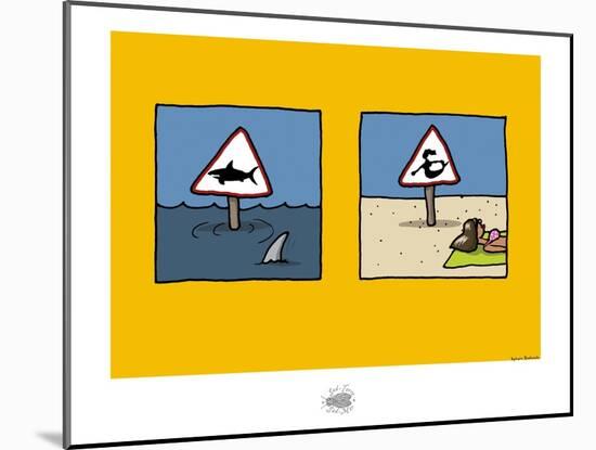 Sud-Mer-Sud-Terre - Dangers de la plage-Sylvain Bichicchi-Mounted Art Print