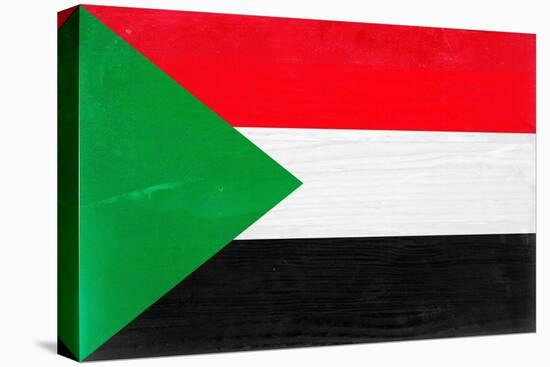 Sudan Flag Design with Wood Patterning - Flags of the World Series-Philippe Hugonnard-Stretched Canvas