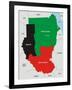 Sudan Map-tony4urban-Framed Art Print