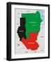 Sudan Map-tony4urban-Framed Art Print