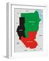 Sudan Map-tony4urban-Framed Art Print