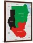 Sudan Map-tony4urban-Framed Art Print