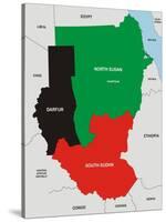 Sudan Map-tony4urban-Stretched Canvas