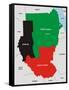 Sudan Map-tony4urban-Framed Stretched Canvas