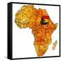 Sudan on Actual Map of Africa-michal812-Framed Stretched Canvas