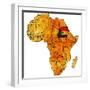 Sudan on Actual Map of Africa-michal812-Framed Premium Giclee Print