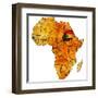 Sudan on Actual Map of Africa-michal812-Framed Art Print