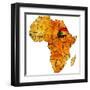 Sudan on Actual Map of Africa-michal812-Framed Art Print