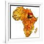 Sudan on Actual Map of Africa-michal812-Framed Art Print