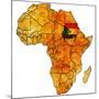 Sudan on Actual Map of Africa-michal812-Mounted Art Print