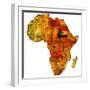 Sudan on Actual Map of Africa-michal812-Framed Premium Giclee Print