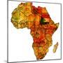 Sudan on Actual Map of Africa-michal812-Mounted Premium Giclee Print