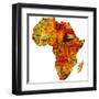 Sudan on Actual Map of Africa-michal812-Framed Art Print