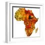 Sudan on Actual Map of Africa-michal812-Framed Art Print