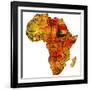 Sudan on Actual Map of Africa-michal812-Framed Art Print