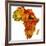 Sudan on Actual Map of Africa-michal812-Framed Art Print