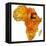 Sudan on Actual Map of Africa-michal812-Framed Stretched Canvas