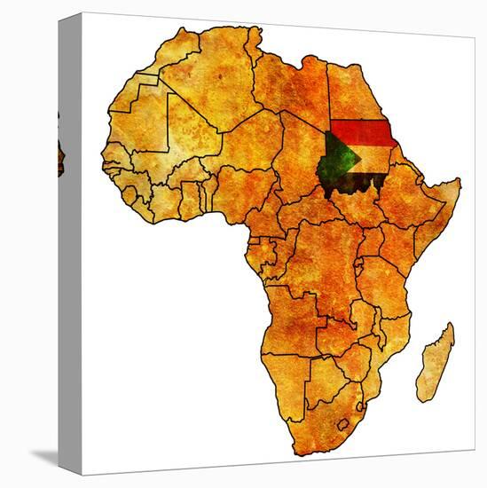 Sudan on Actual Map of Africa-michal812-Stretched Canvas