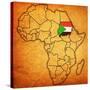 Sudan on Actual Map of Africa-michal812-Stretched Canvas