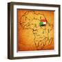 Sudan on Actual Map of Africa-michal812-Framed Art Print