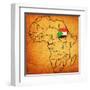 Sudan on Actual Map of Africa-michal812-Framed Art Print