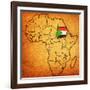 Sudan on Actual Map of Africa-michal812-Framed Art Print