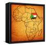 Sudan on Actual Map of Africa-michal812-Framed Stretched Canvas