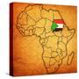 Sudan on Actual Map of Africa-michal812-Stretched Canvas