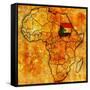 Sudan on Actual Map of Africa-michal812-Framed Stretched Canvas