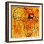 Sudan on Actual Map of Africa-michal812-Framed Art Print