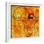 Sudan on Actual Map of Africa-michal812-Framed Art Print