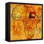 Sudan on Actual Map of Africa-michal812-Framed Stretched Canvas