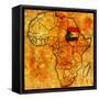 Sudan on Actual Map of Africa-michal812-Framed Stretched Canvas